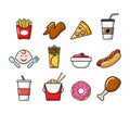 Icon set. Design element logo, ad and banners. Food icons