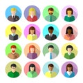 Icon set of diverse business people in flat design