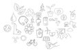 Icon set eco environment hand drawing illustration