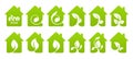 Icon set. Eco house Royalty Free Stock Photo