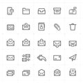 Icon set - email and letter outline stroke