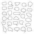 Icon set of empty speech bubbles, think clouds. Collection of comics talk balloon symbols