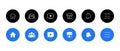 Icon Set in Facebook Social Media. Home, Group, Watch, Marketplace, Notification, and Menu Royalty Free Stock Photo