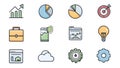 Corporate Professional Icon Set for Financial Reports Presentations and Digital Platforms Royalty Free Stock Photo
