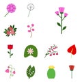 Icon set floret Royalty Free Stock Photo