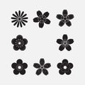 Icon set flower, nature, sprout, label