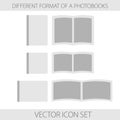 Icon set of format of photobooks