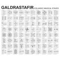 icon set with Galdrastafir Icelandic Magical Staves with their meanings