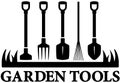 Icon with set garden tools