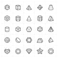Icon set - Geometric Shapes icon outline stroke vector illustration Royalty Free Stock Photo