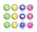 Icon set - go green, sun, first aid, plus, drop Royalty Free Stock Photo