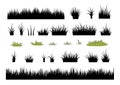 Icon set of grass: grass silhouettes set - vector illustration Royalty Free Stock Photo