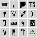 Icon set gray, square, Icons mending/ Vector icon mending