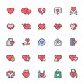 Icon set - heart full color vector illustration Royalty Free Stock Photo