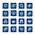 Icon set. Hearts, love, valentine