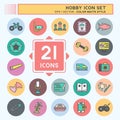 Icon Set Hobby. suitable for education symbol. color mate style. simple design editable. design template vector. simple Royalty Free Stock Photo