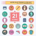 Icon Set Home Electronics - Color Mate Style - Simple illustration,Editable stroke Royalty Free Stock Photo