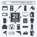 Icon Set Home Electronics - Glyph Style - Simple illustration,Editable stroke Royalty Free Stock Photo