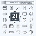 Icon Set Home Electronics - Line Style - Simple illustration,Editable stroke Royalty Free Stock Photo