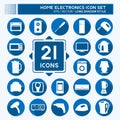 Icon Set Home Electronics - Long Shadow Style - Simple illustration,Editable stroke Royalty Free Stock Photo