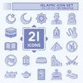 Icon Set Islamic - Two Tone Style - Simple illustration Royalty Free Stock Photo