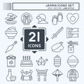 Icon Set Japan. related to Holiday symbol. line style. simple design illustration Royalty Free Stock Photo