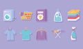 icon set of laundry clothing