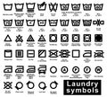 Icon set of laundry symbols