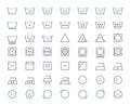 Icon set of laundry and textile care symbols Royalty Free Stock Photo