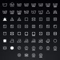 Icon set of laundry, washing symbols isolated on white background
