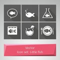 Icon set: Little fish Royalty Free Stock Photo