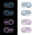 Icon set multi colored button in flat style.