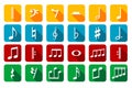 Icon set of music notes and signs Royalty Free Stock Photo