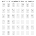 icon set with optical semaphore signals