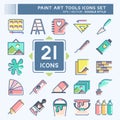 Icon Set Paint Art Tools. suitable for education symbol. doodle style. simple design editable. design template vector. simple Royalty Free Stock Photo