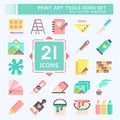 Icon Set Paint Art Tools. suitable for education symbol. flat style. simple design editable. design template vector. simple Royalty Free Stock Photo