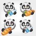 Icon set with panda Royalty Free Stock Photo