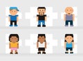 pixel people set Royalty Free Stock Photo