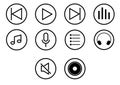 Icon set of player media button - vector iconic design Royalty Free Stock Photo