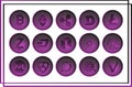 Set of cripto currency logo cirles with purple background
