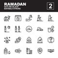 Icon set Ramadan made with flat color technique Royalty Free Stock Photo