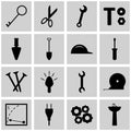 Icon set refit/ Vector refit/ Icons gray, square,