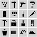 Icon set repear/ Vector repear/ Icons gray, square,