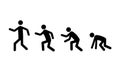 Icon set runner stick man Royalty Free Stock Photo