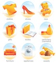 Icon set - shopping. Aqua Royalty Free Stock Photo