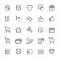 Icon set - shopping and commerce outline stroke Royalty Free Stock Photo