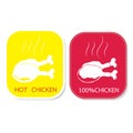 Icon set silhouette chicken grill with smoke vector