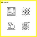 4 Icon Set. Simple Line Symbols. Outline Sign on White Background for Website Design Mobile Applications and Print Media Royalty Free Stock Photo