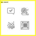 4 Icon Set. Simple Line Symbols. Outline Sign on White Background for Website Design Mobile Applications and Print Media Royalty Free Stock Photo