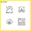 4 Icon Set. Simple Line Symbols. Outline Sign on White Background for Website Design Mobile Applications and Print Media Royalty Free Stock Photo